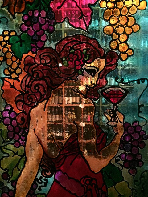 Glazed Color Mural at Wine Cellar Entrance